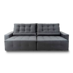 Sofá Retrátil/Reclinável Montebello 300cm Suede Velut com Molas no Assento - King House - 4