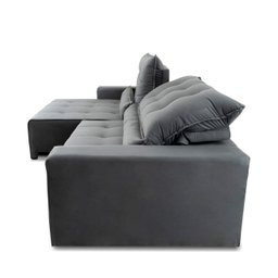 Sofá Retrátil/Reclinável Montebello 300cm Suede Velut com Molas no Assento - King House - 5