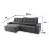 Sofá Retrátil/Reclinável Montebello 300cm Suede Velut com Molas no Assento - King House - 2