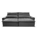 Ver imagem 4 de Sofá Retrátil/Reclinável Patagônia 3,00m Suede Velut Cinza c/ Molas no Assento - King House