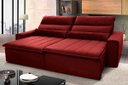 Ver imagem 1 de Sofá Retrátil/Reclinável Patagônia 2,10m Suede Velut Vermelho c/ Molas no Assento - King House