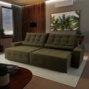 Ver imagem 1 de Sofá Retrátil/Reclinável Montebello 300cm Suede Velut com Molas no Assento - King House