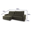 Ver imagem 2 de Sofá Retrátil/Reclinável Montebello 300cm Suede Velut com Molas no Assento - King House