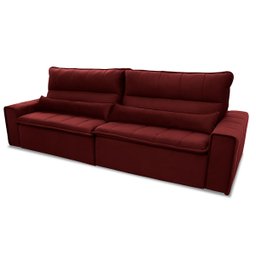 Sofá Retrátil/Reclinável Patagônia 3,00m Suede Velut Vermelho c/ Molas no Assento - King House - 5