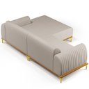 Ver imagem 7 de Sofá 3 Lugares com Chaise Direito Para Sala de Estar Molino 230cm D02 Linho Bege C-107 - Lyam