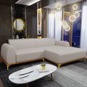 Ver imagem 2 de Sofá 3 Lugares com Chaise Direito Para Sala de Estar Molino 230cm D02 Linho Bege C-107 - Lyam