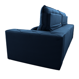 Sofá Retrátil/Reclinável Islândia 3,00m Suede Velut Azul Marinho c/ Molas no Assento - King House - 5