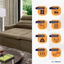 Ver imagem 3 de Sofá Retrátil/Reclinável Amsterdam 2,10m Suede Velut com Molas no Assento - King House