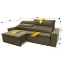 Ver imagem 4 de Sofá Retrátil/Reclinável Amsterdam 2,30m Suede Velut com Molas no Assento - King House