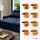 Ver imagem 3 de Sofá Retrátil/Reclinável Amsterdam 2,50m Suede Velut com Molas no Assento - King House