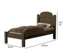 Ver imagem 2 de Cama de Solteiro para Quarto Mdf Clássica Iris Tradicional com Colchão 188x88cm:castanho