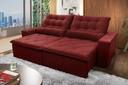 Ver imagem 1 de Sofá Retrátil/Reclinável Islândia 2,10m Suede Velut Vermelho c/ Molas no Assento - King House
