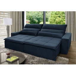 Sofá Retrátil/Reclinável Amsterdam 3,00m Suede Velut com Molas no Assento - King House - 1