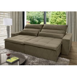 Sofá Retrátil/Reclinável Amsterdam 3,00m Suede Velut com Molas no Assento - King House - 1