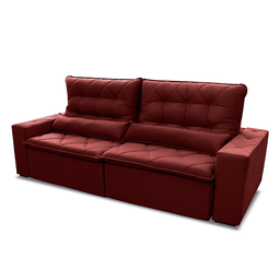 Sofá Retrátil/Reclinável Islândia 3,00m Suede Velut Vermelho c/ Molas no Assento - King House - 4