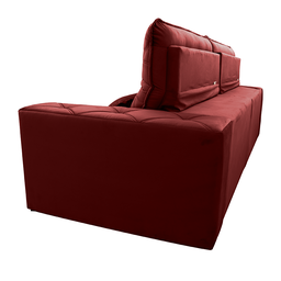 Sofá Retrátil/Reclinável Islândia 3,00m Suede Velut Vermelho c/ Molas no Assento - King House - 5