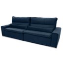 Ver imagem 5 de Sofá Retrátil/Reclinável Patagônia 2,30m Suede Velut Azul Marinho c/ Molas no Assento - King House