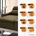 Ver imagem 2 de Sofá Retrátil/Reclinável Patagônia 3,00m Suede Velut Bege c/ Molas no Assento - King House