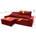 Ver imagem 3 de Sofá Retrátil/Reclinável Amsterdam 2,50m Suede Velut com Molas no Assento - King House