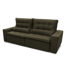 Sofá Retrátil/Reclinável Islândia 3,00m Suede Velut Tabaco c/ Molas no Assento - King House - 4