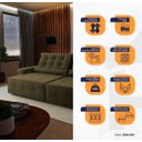 Ver imagem 3 de Sofá Retrátil/Reclinável Montebello 210cm Suede Velut com Molas no Assento - King House