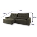 Ver imagem 2 de Sofá Retrátil/Reclinável Montebello 210cm Suede Velut com Molas no Assento - King House