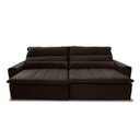 Ver imagem 4 de Sofá Retrátil/Reclinável Patagônia 2,10m Suede Velut Marrom c/ Molas no Assento - King House