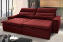 Ver imagem 1 de Sofá Retrátil/Reclinável Patagônia 2,30m Suede Velut Vermelho c/ Molas no Assento - King House