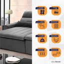 Ver imagem 3 de Sofá Retrátil/Reclinável Patagônia 2,10m Suede Velut Cinza c/ Molas no Assento - King House