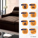 Ver imagem 3 de Sofá Retrátil/Reclinável Patagônia 3,00m Suede Velut Marrom c/ Molas no Assento - King House