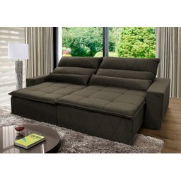 Sofá Retrátil/Reclinável Amsterdam 3,00m Suede Velut com Molas no Assento - King House - 1
