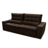 Sofá Retrátil/Reclinável Islândia 3,00m Suede Velut Marrom c/ Molas no Assento - King House - 4