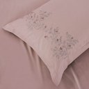Ver imagem 3 de Jogo de Cama Lençol Queen Nuance Micropercal 300 Fios Malva Bordado Floral 4 Peças