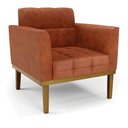 Ver imagem 6 de Conjunto 2 Poltronas e 1 Namoradeira Decorativa Karen Pés Fixo em Madeira Castanho Pu Nozes G19 - Gr