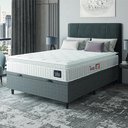Ver imagem 2 de Cama Box Baú Colchão Casal Espuma D45 Lazio Pillow Top 138x188x70cm Branco / Cinza Hellen