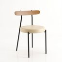 Ver imagem 6 de Cadeira Sala de Jantar Kit 8 Lizzie Base Tubular Preto Encosto Castanho PU D03 - D'Rossi