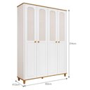 Ver imagem 4 de Guarda Roupa Infantil Alfajor 4 Portas Branco Acetinado/Nature - Permóbili Baby