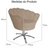 Poltrona Cadeira com Base Giratoria Cromado Pétala Suede Capuccino - 5