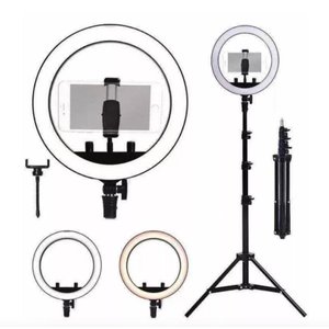 Ring Light Led Circular Iluminador 26cm + Tripé 160cm