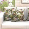 Capa Almofada Verde Estampada 4 Unidades 60cm x 60cm Tecido Jacquard - 4