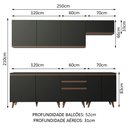 Ver imagem 4 de Armário de Cozinha Completa 250cm Preto Reims Madesa 01