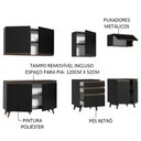 Ver imagem 5 de Armário de Cozinha Completa 250cm Preto Reims Madesa 01