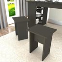 Ver imagem 2 de Conjunto de 2 Bancos Preto Ff Mdp 42x30x26cm