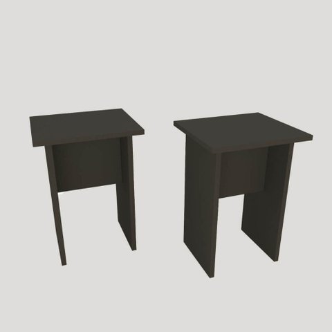 Conjunto de 2 Bancos Preto Ff Mdp 42x30x26cm