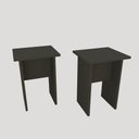 Ver imagem 1 de Conjunto de 2 Bancos Preto Ff Mdp 42x30x26cm