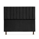 Ver imagem 2 de Kit Cabeceira + Calçadeira Baú Cancun Casal 140cm Suede - Ecotec Decor:Preto