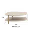 Ver imagem 3 de Mesa de Centro Olimpo 2 Prateleiras Off White - Linea Brasil