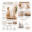 Ver imagem 3 de Kit Difusor Aromatizador Marmorizado com Saboneteira e Bandeja – Mesclado