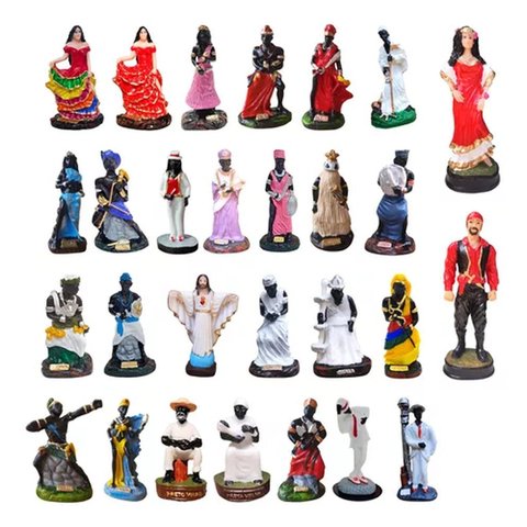 28 Imagens em Resina com Orixás da Umbanda 10 Cm e 15 Cm