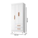 Ver imagem 3 de Quarto Bebê Infantil com Guarda-Roupa 3 Portas e 2 Gavetas com Cômoda 4 Gavetas Branco